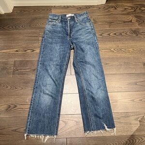 Denim Forum Arlo Hi-Rise Cuff Jeans in Classic Blue